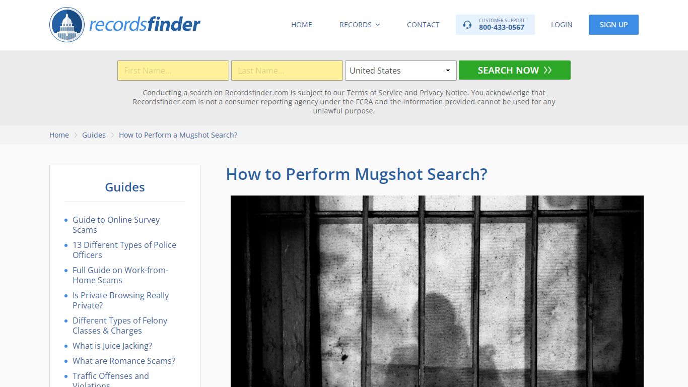 How to Perform Mugshot Search? - RecordsFinder